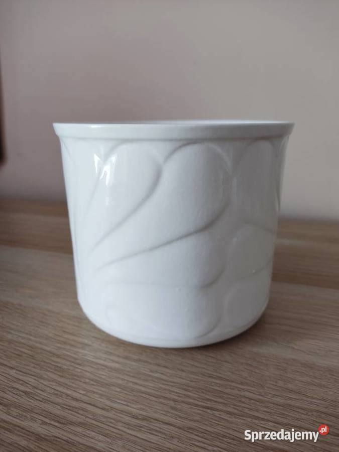 Doniczka donica osłonka ceramiczna biała fi 14 Głuchołazy