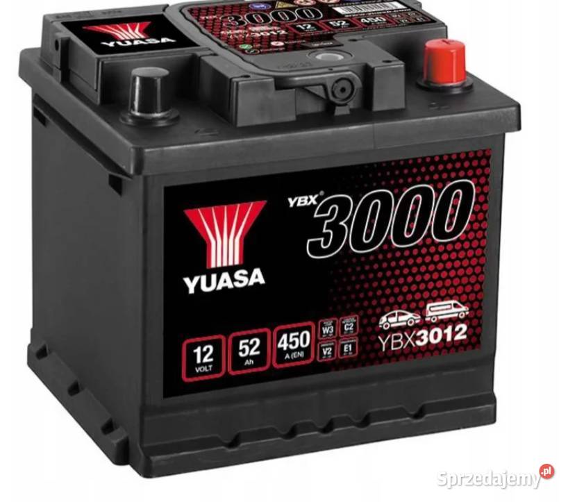 Akumulator Yuasa Standard 12V 52Ah 450A Prawy osobowe Słupsk
