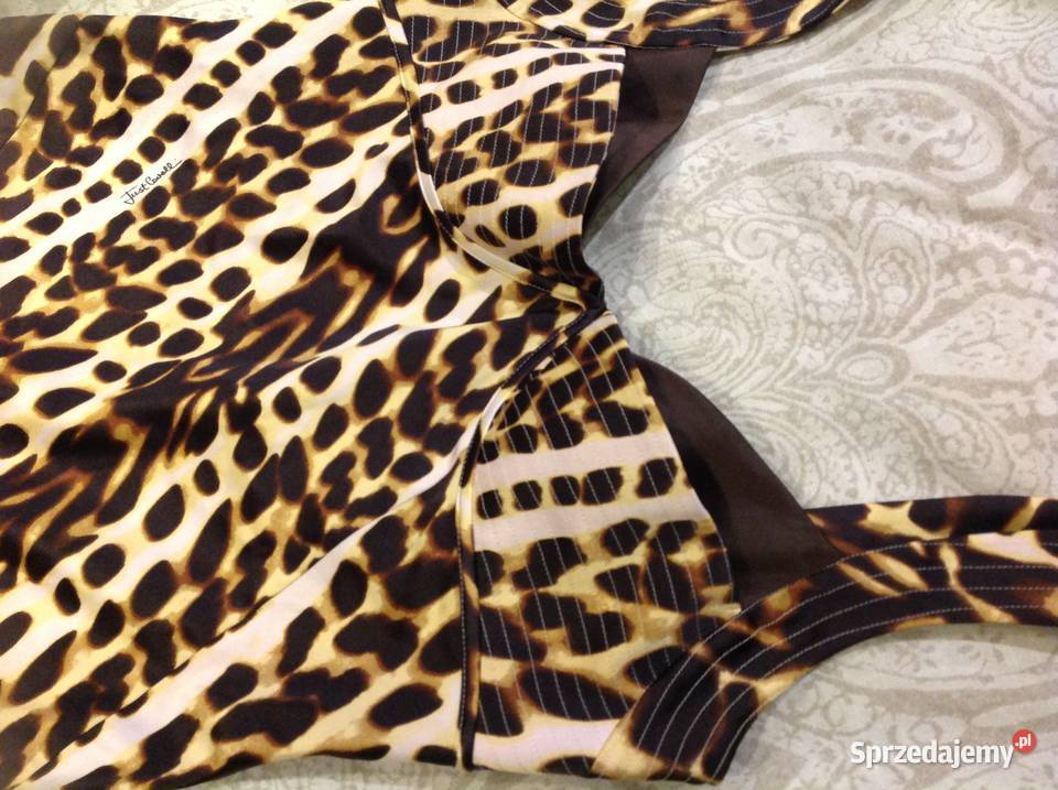 Sukienka Panterka Satynowa Roberto Cavalii 3840 Spódnice i sukienki