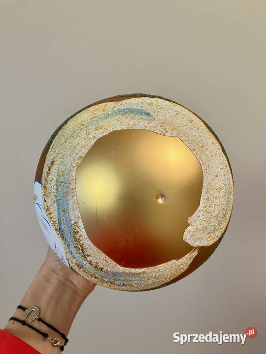 Wielka szklana bombka bańka bałwanek ręcznie Nisko