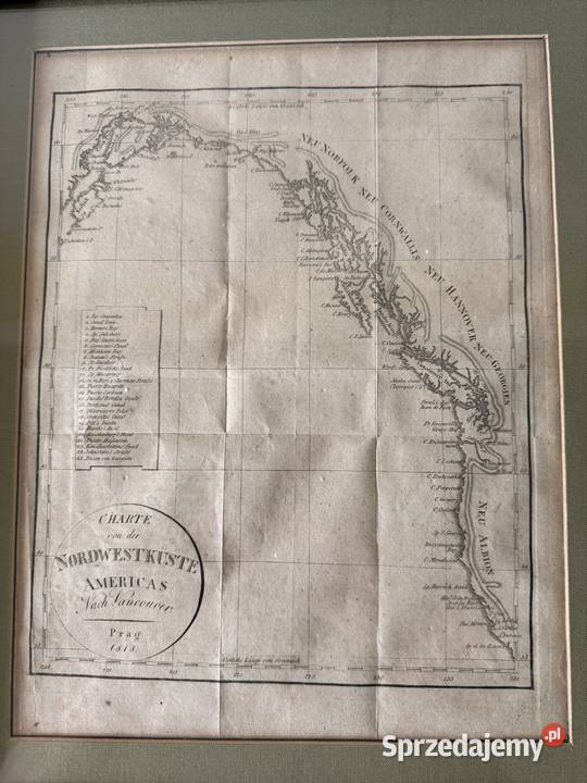 Antyczna Mapa Rycina 1818 PółnocnoZachodnie Czerwionka-Leszczyny