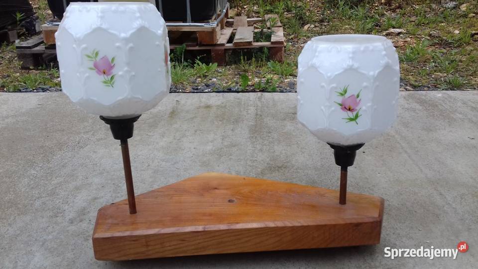 Retro lampka nocna samorobka klosze z lat 60 Lampy stołowe i nocne Lubań
