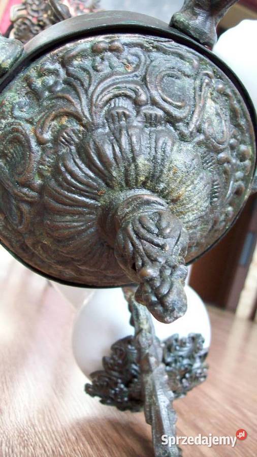 Podsufitowa stylowa lampa pięcioramienna z odcienie brązowego pomorskie