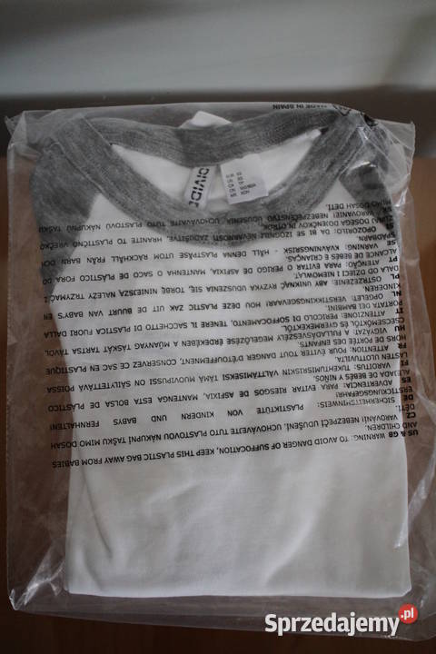 szara biała koszulka top bluzka HM xs 34 Topy i koszulki Toruń sprzedam