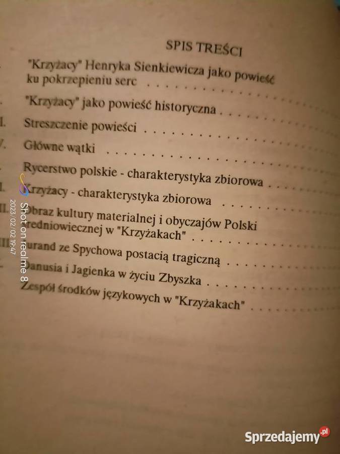 Krzyżacy Sienkiewicz analizy lektury szkolne literaturoznawstwo mazowieckie