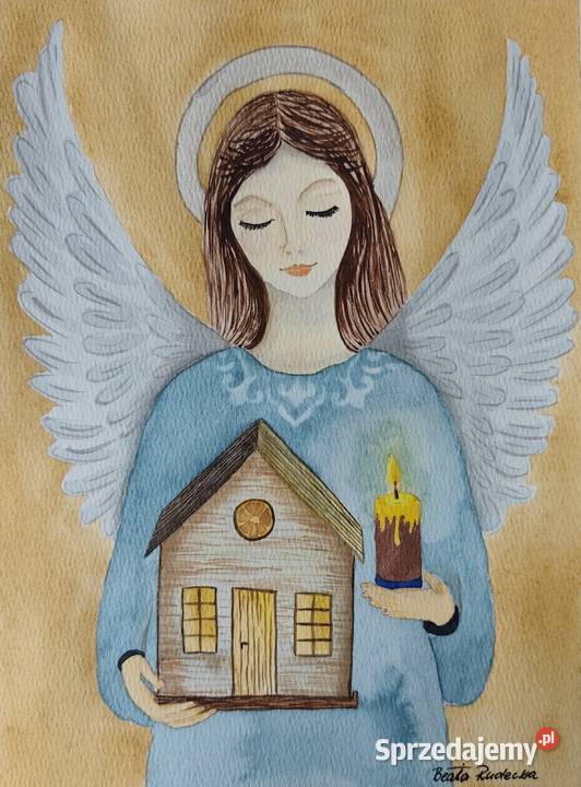 Akwarela Akwarelka Obraz pt Anioł Opiekun świętokrzyskie