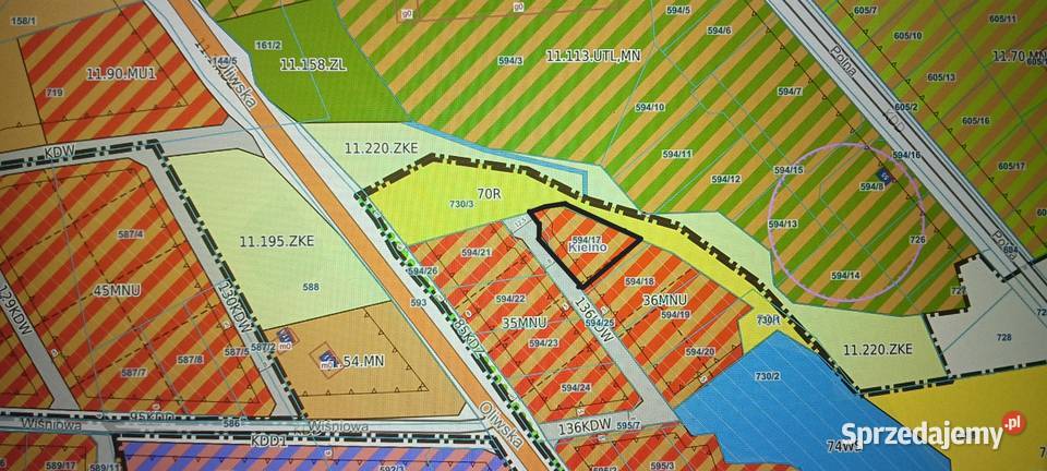 Działka z MPZP w Kielnie k Szemuda 210zł/m2 Kielno