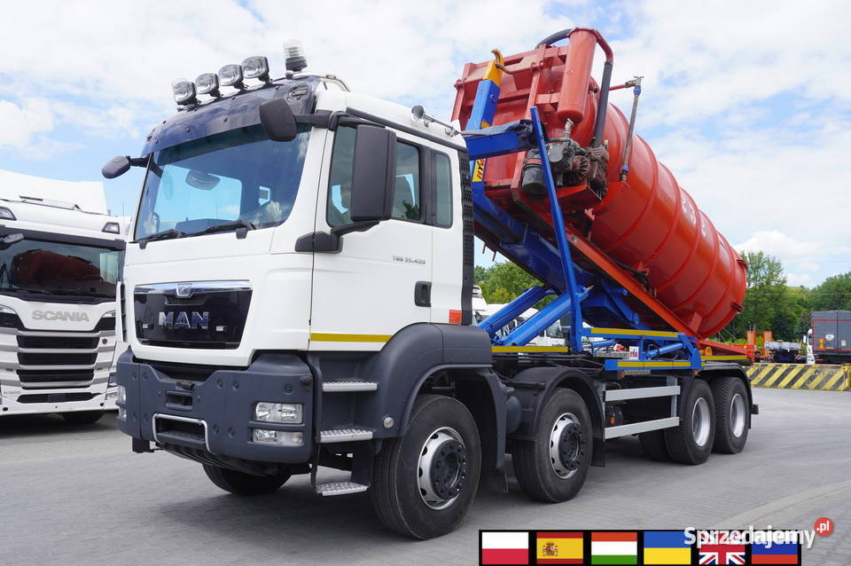 Man TGS 35400 8x4 E5 Hakowiec HYVA Beczka pierwszy właściciel Kraków