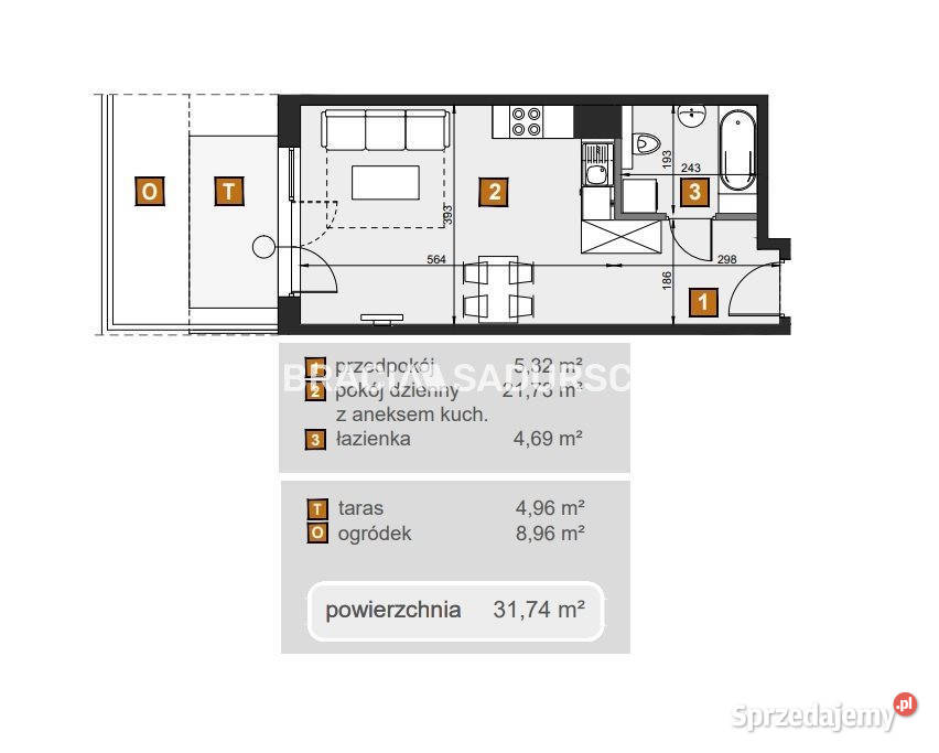 Mieszkanie 3174m2 1 pokojowe Kraków