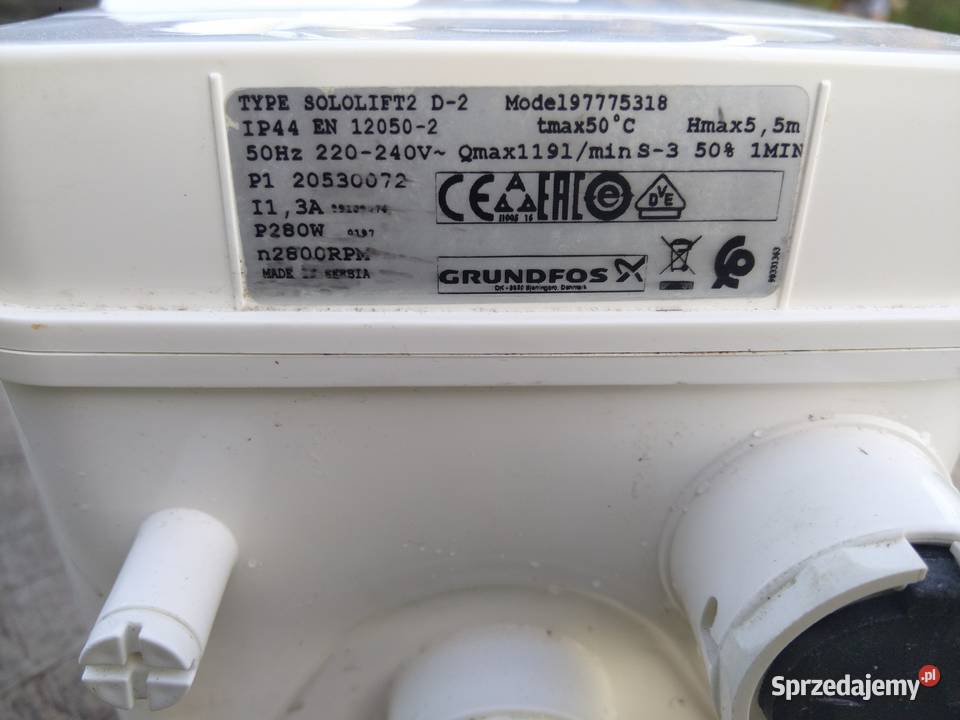 Pompa do wody brudnej grundfos sololift 2d Pozostałe