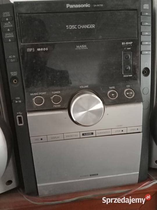 Wieża Panasonic SA AK750 MP3 music port USB 5cd Czernikowo