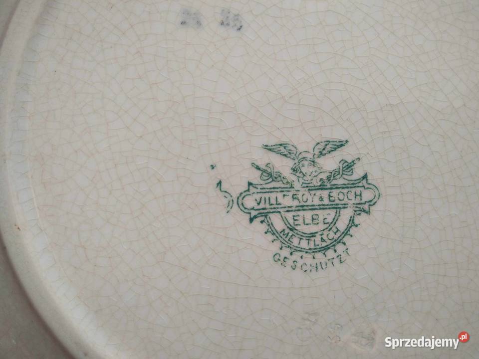 Porcelanowy zabytkowy talerz VilleroyBoch Elbe Gdańsk
