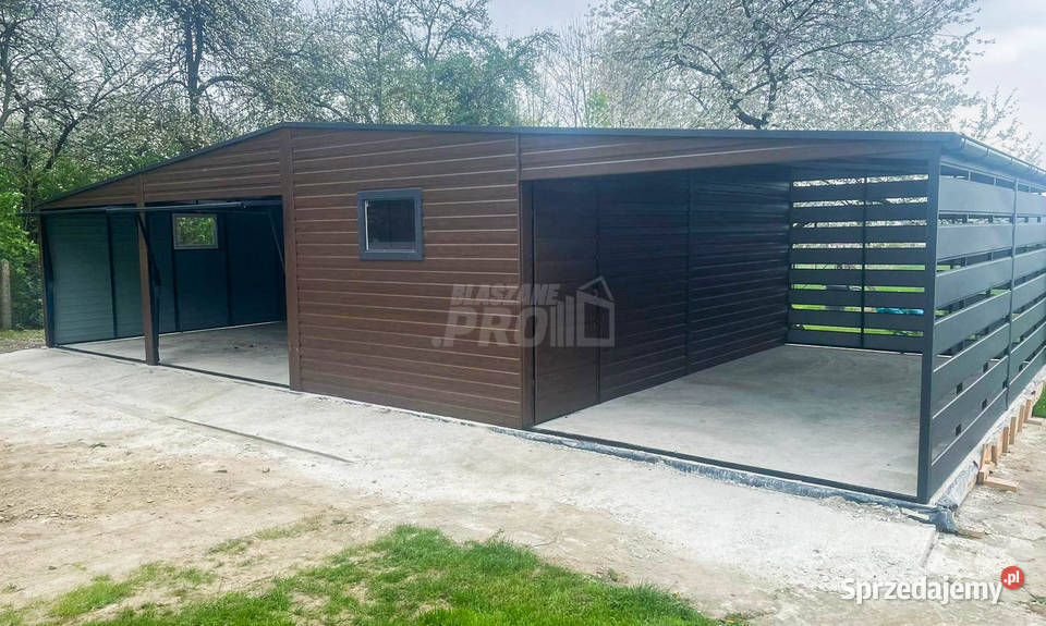 Garaż Blaszany 10x6m wiata 4x6m 2x Brama Uchylna Opole