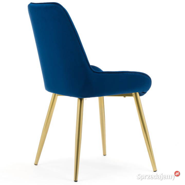 Granatowe Krzesło Luca Złote Nogi Wysyłka 24H Krzesła Tarchały Małe