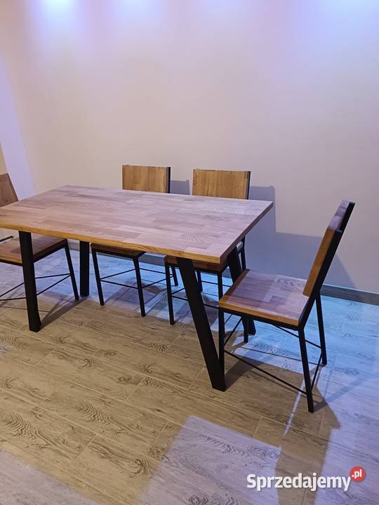 Sprzedam stół loft z krzesłami nowy 70cm Ćmielów