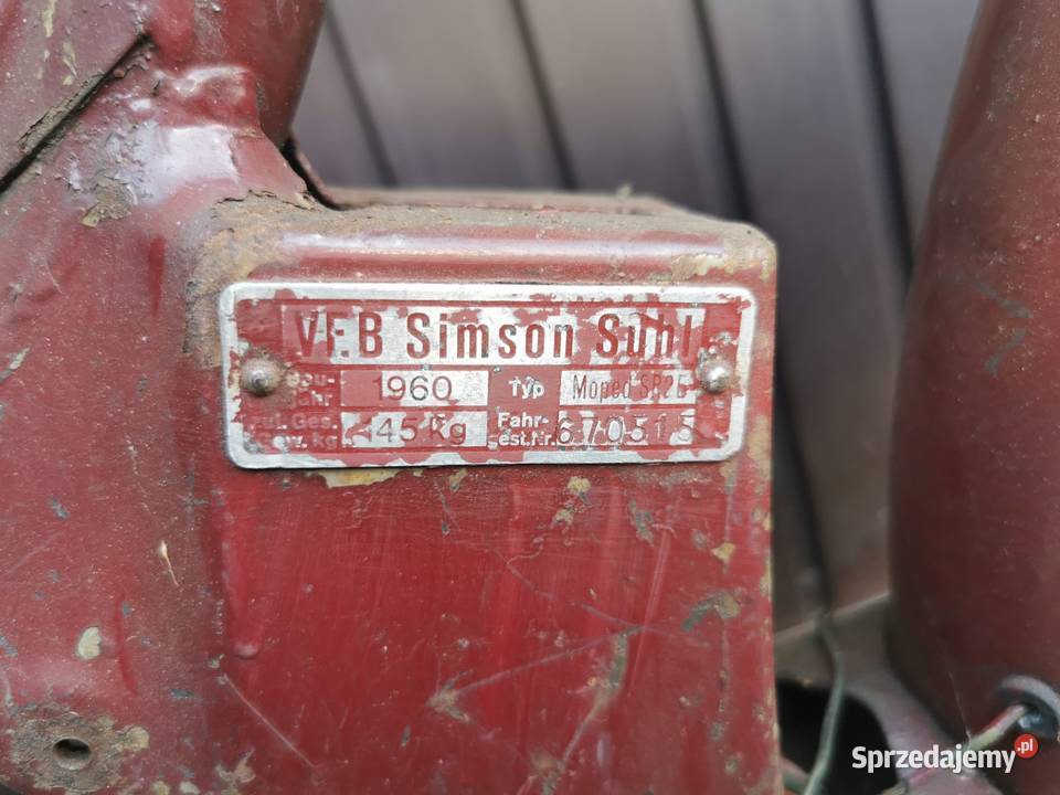 Simson sr 2 E 1960r suhl moped wysyłka Nowa Dęba