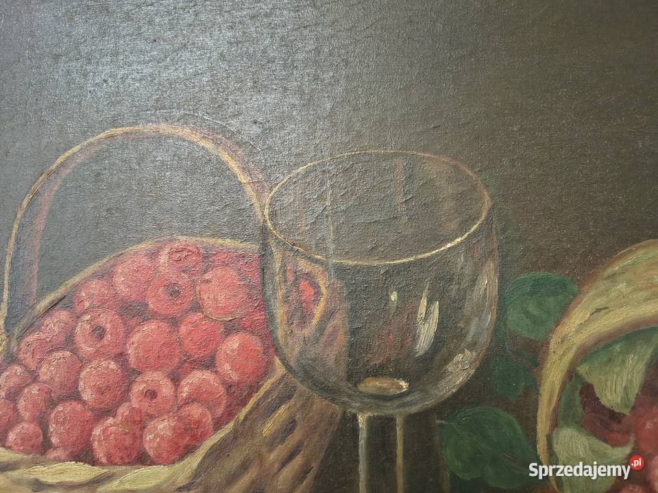 Obraz martwa natura z owocami w ozdobnej ramie