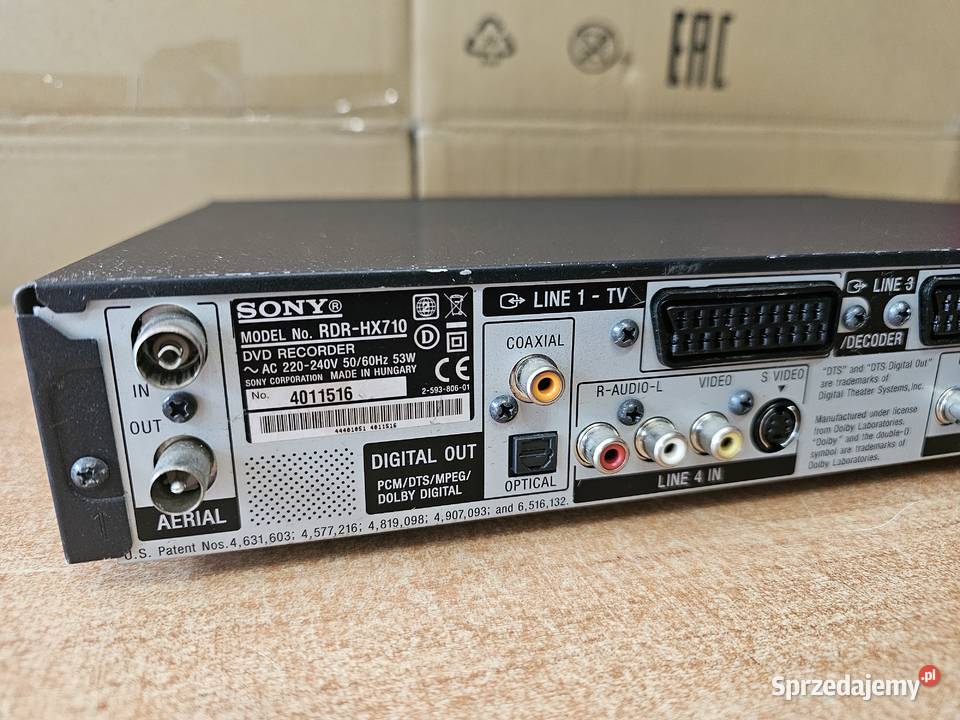 Nagrywarka DVD SONY RDRHX710 Gorzów Wielkopolski