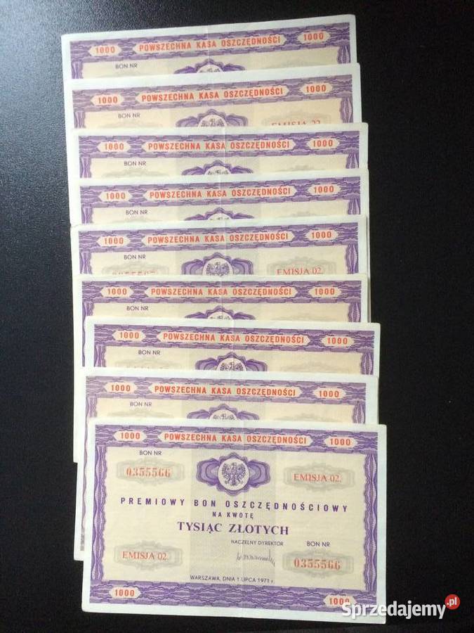 237 Dziewięć Bonów Oszczędnościowych 1000
