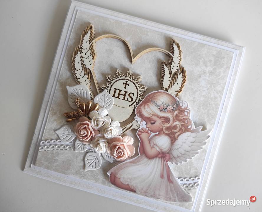 Kartka ręcznie robiona na Komunię Świętą łódzkie Łódź