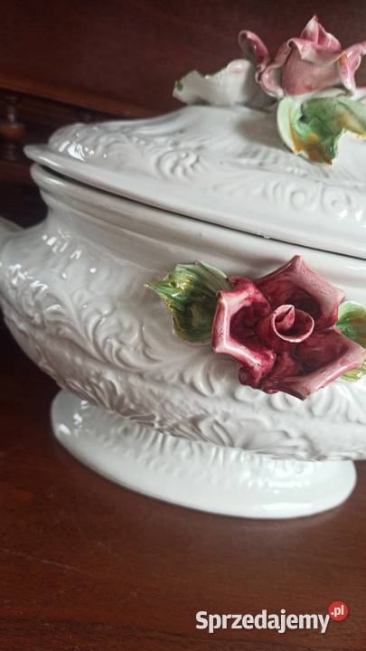 Waza z różami wielka Ręcznie zdobiona Wspaniałe pomorskie Gdańsk