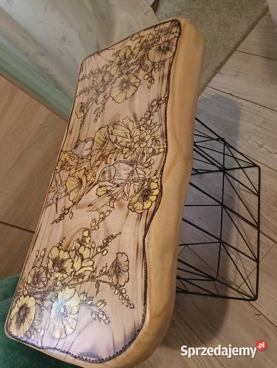 Stolik kawowy ręcznie wypalany plaster brzozy Augustów