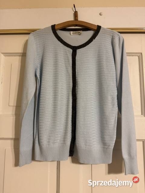 Sweter damski SM dzianina niebieski rozpinany z Częstochowa