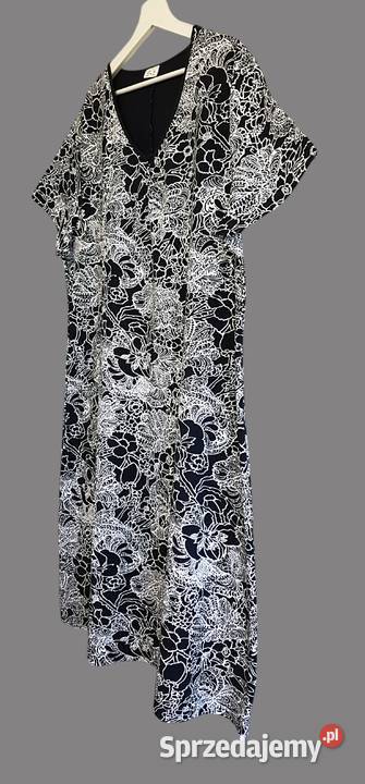 Damska sukienka bawełniana białoczarna z krótkim małopolskie Chrzanów