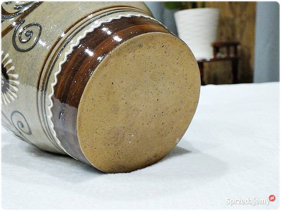 Stary Wazon z lat 6070 Malowany ręcznie Motyw Porcelana i szkło Żary
