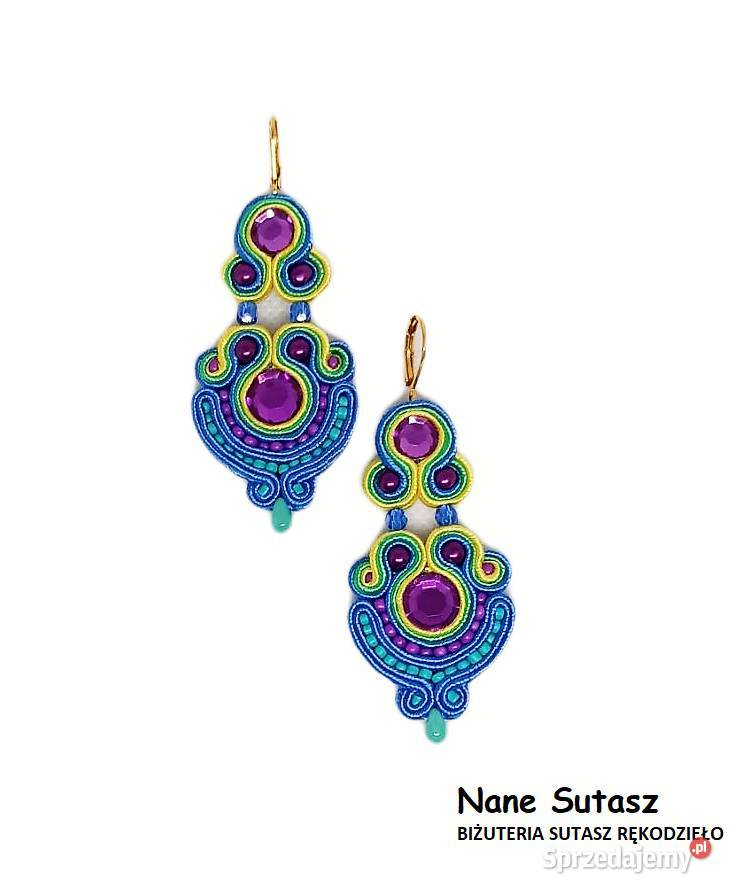 Kolczyki Sutasz rękodzieło Nane Sutasz Lubań