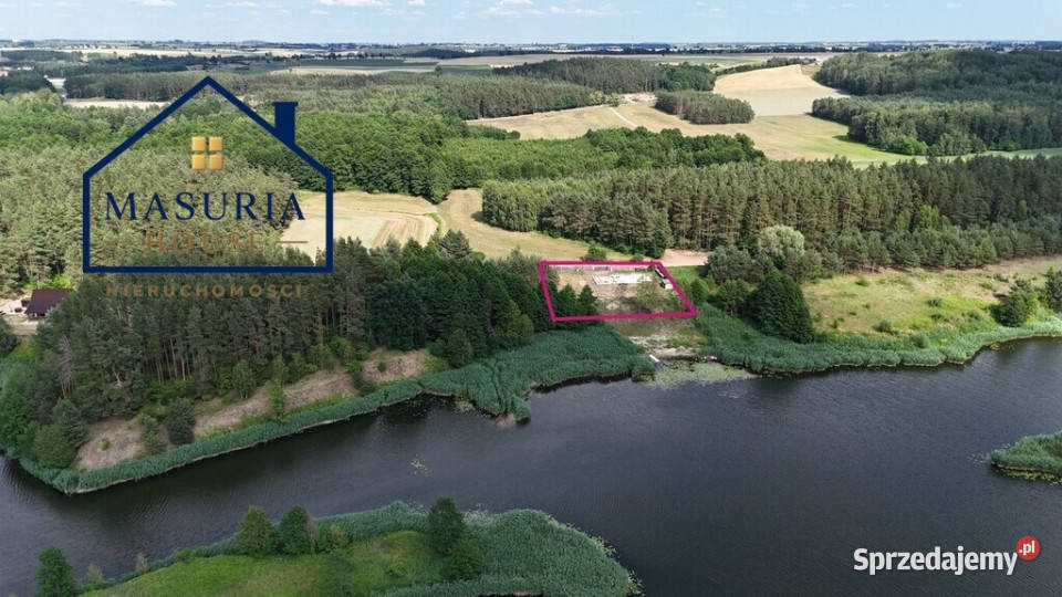 Działka z linią brzegową i rozpoczętą budową Nielbark