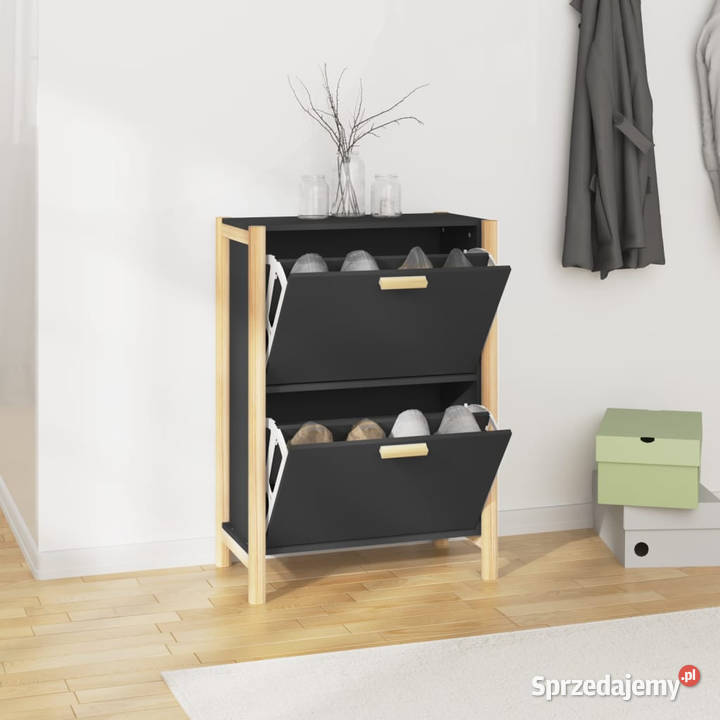 Szafka na buty czarna 575x33x80 materiał