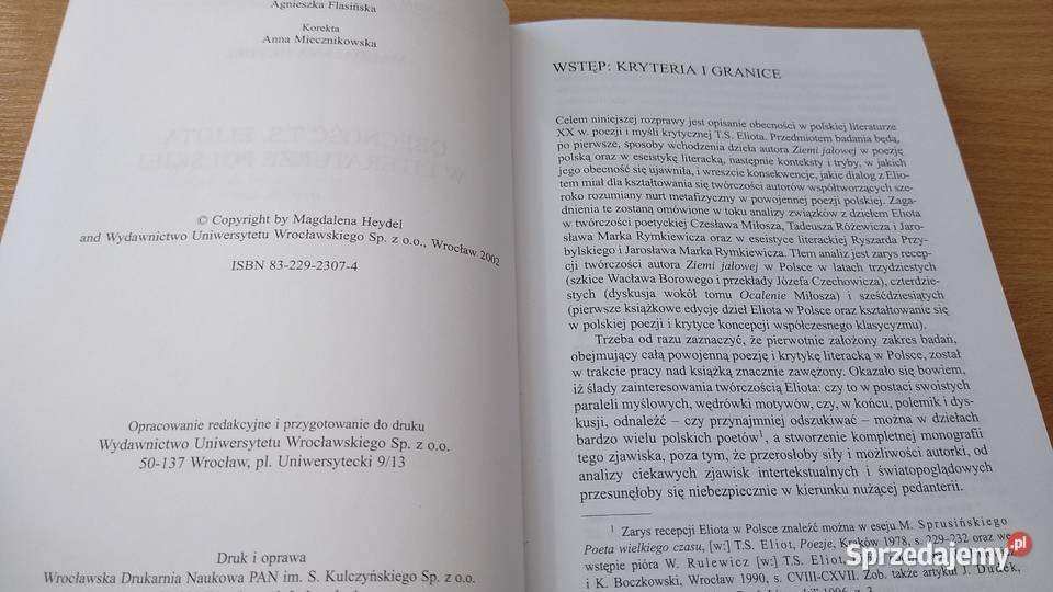 Obecność TS Eliota w literaturze polskiej Gdańsk