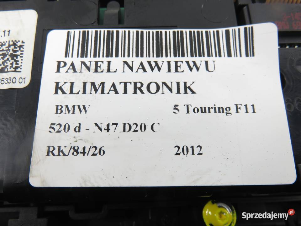 KLIMATRONIK BMW 5 Touring F11 9285330 Panele sterowania, przełączniki małopolskie sprzedam