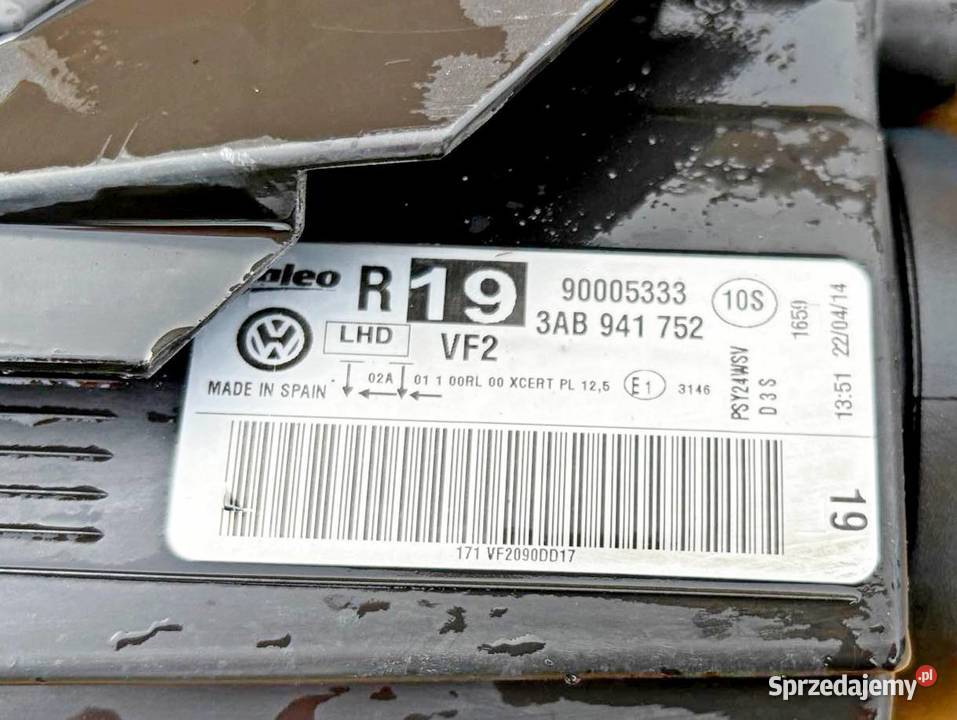 VW PASSAT B7 1014 LAMPA PRAWA BIXENON LED osobowe Lampy przednie Motoryzacja mazowieckie