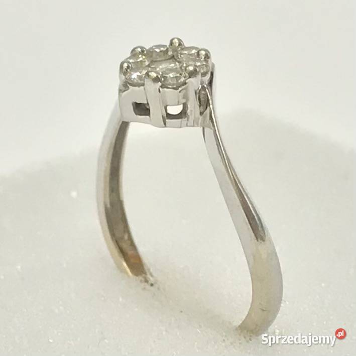 Złoty PIERŚCIONEK 14K cudowny BRYLANTY 025ct r10 mazowieckie Warszawa