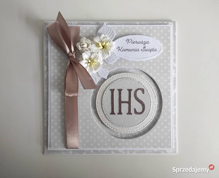 Kartka ręcznie robiona na Komunię Świętą z Łódź