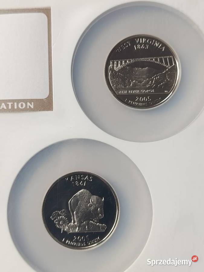 25 centów 2005 S Zestaw NGC PF69 kolekcja USA Antyki, Sztuka, Kolekcje Potulice