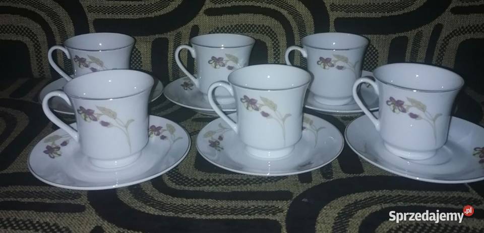 Komplet kawowy Storczyk Porcelana i szkło dolnośląskie Jelenia Góra