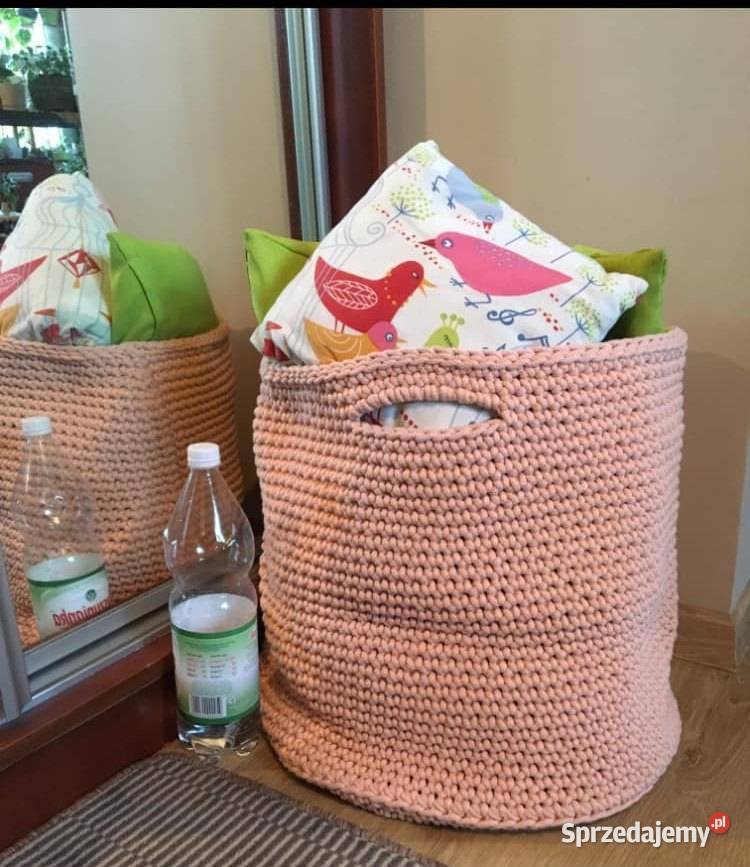 kosz sznurkowy wielki różowy Warszawa