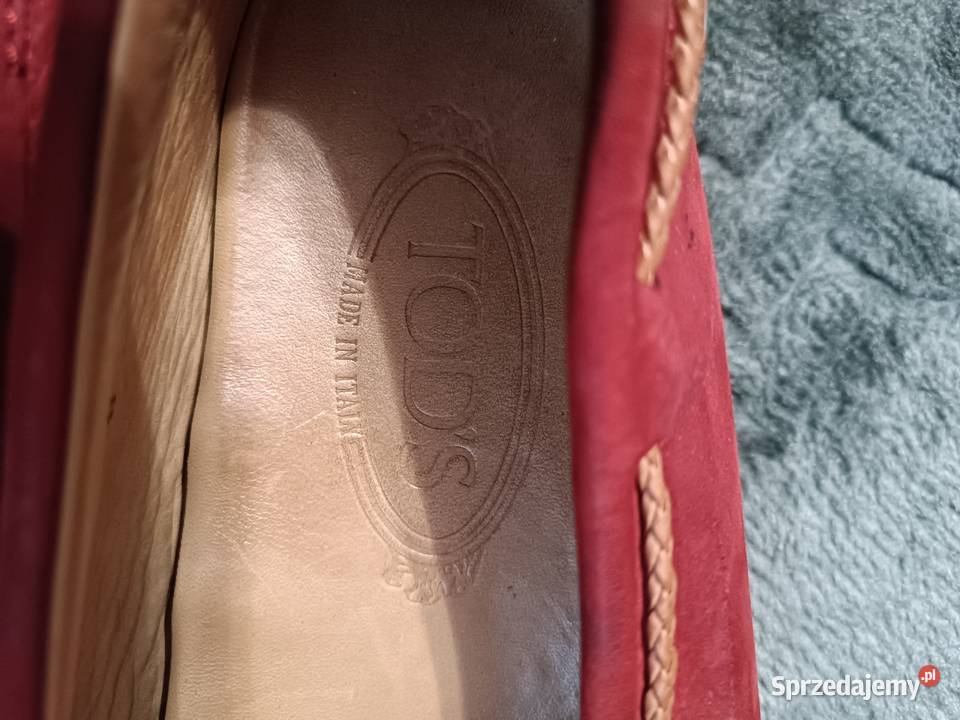 Mokasyny Tods czerwone skórzane Katowice sprzedam