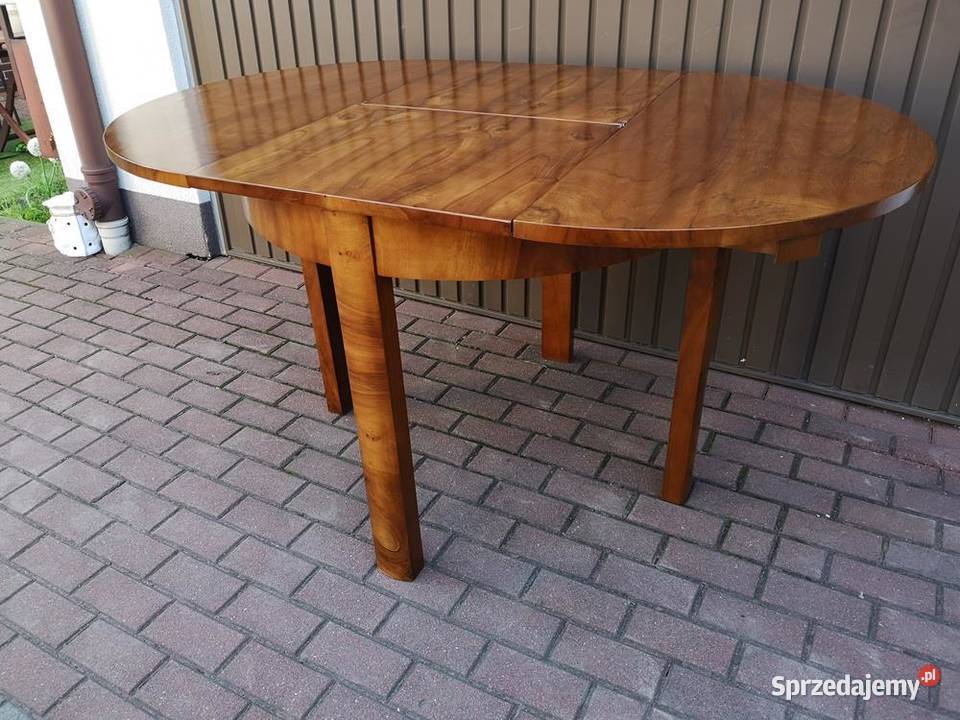 Stół ARTDECO Okrągły 100 Orzech Rozkładany Stary wielkopolskie Swarzędz