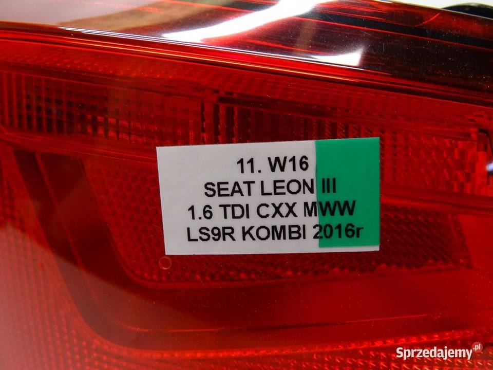 LAMPA LEWA LEWY TYŁ TYLNA W BŁOTNIK SEAT LEON Części samochodowe