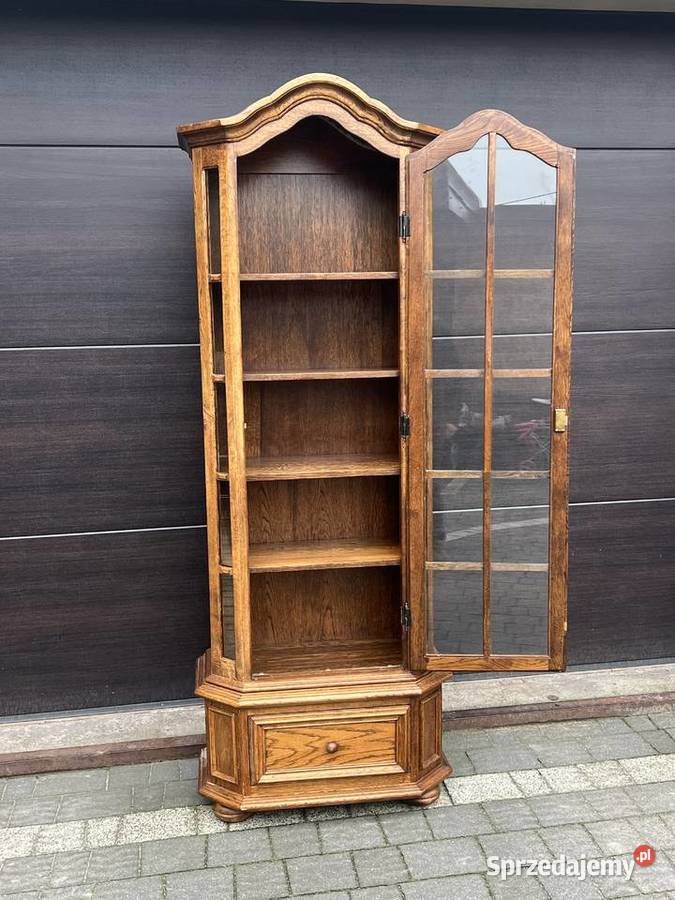 Solidna dębowa witryna zgrabna serwantka Ostrów Mazowiecka