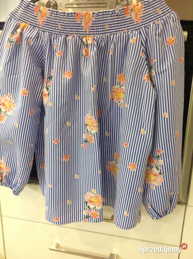 Bluzka Chiszpanka XS S niebieskie paski nowa Nowa Sól sprzedam