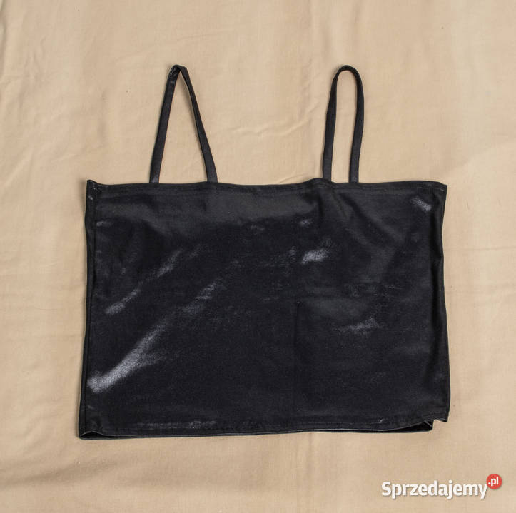 Top Damski Atłasowy czarny Topy i koszulki