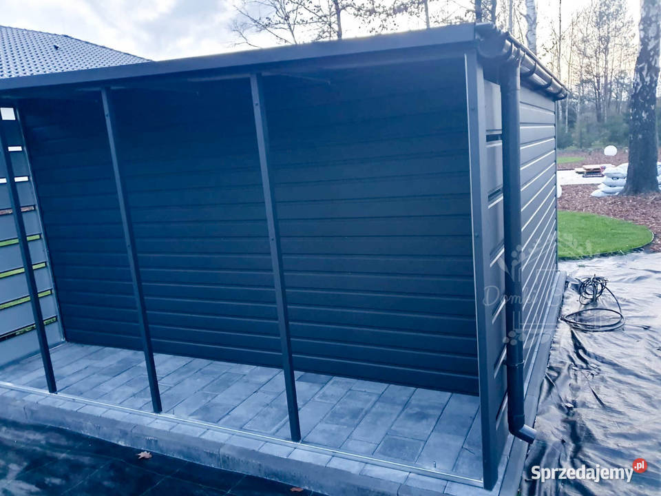 Domek Ogrodowy Schowek 3x4 wiata 1x4 okno rynny Domki narzędziowe