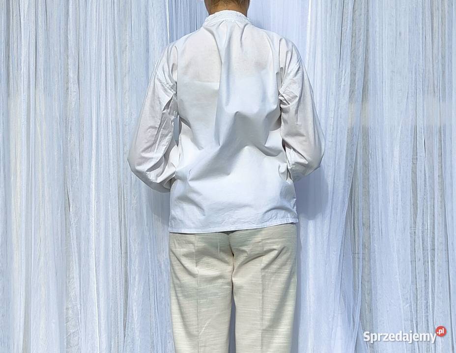 04 Biała bawełniana bluzka folk folklor S 36 zachodniopomorskie Szczecin sprzedam