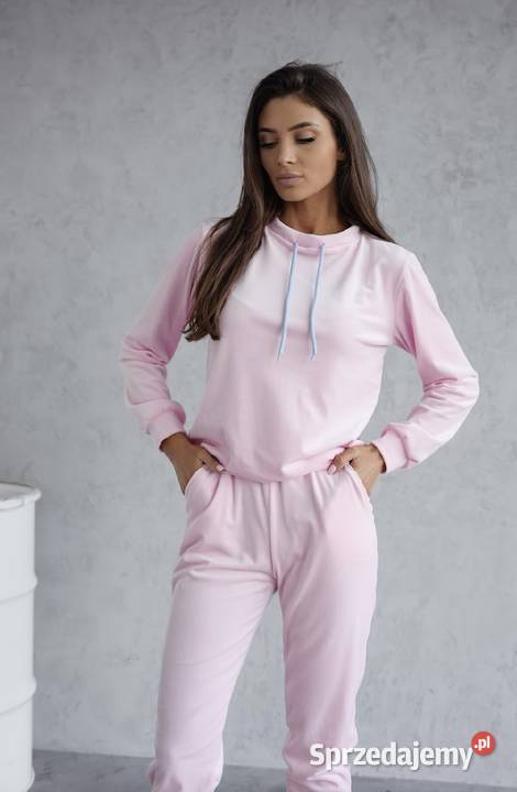 Dres damski welurowy pastelowy róż LXL Ostrzeszów