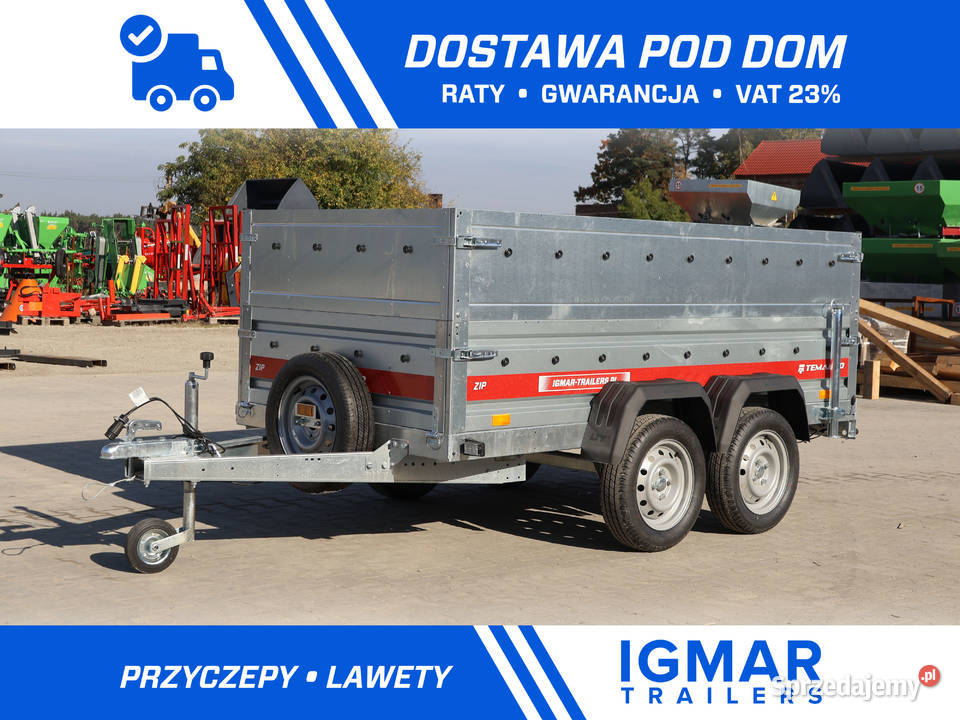 Przyczepka dwuosiowa 264x126 DMC 750 burty Szczecinek